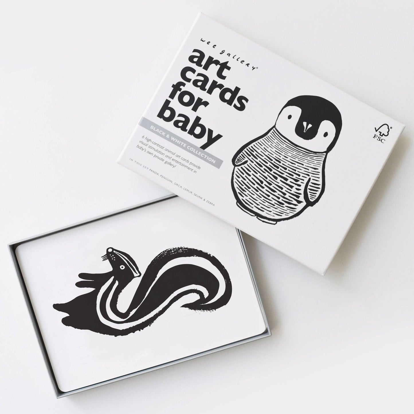 Black and White Animals Art Cards for Baby