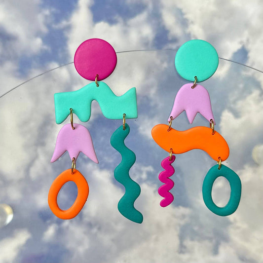 Mismatched Lilac Tulip Shape Earrings