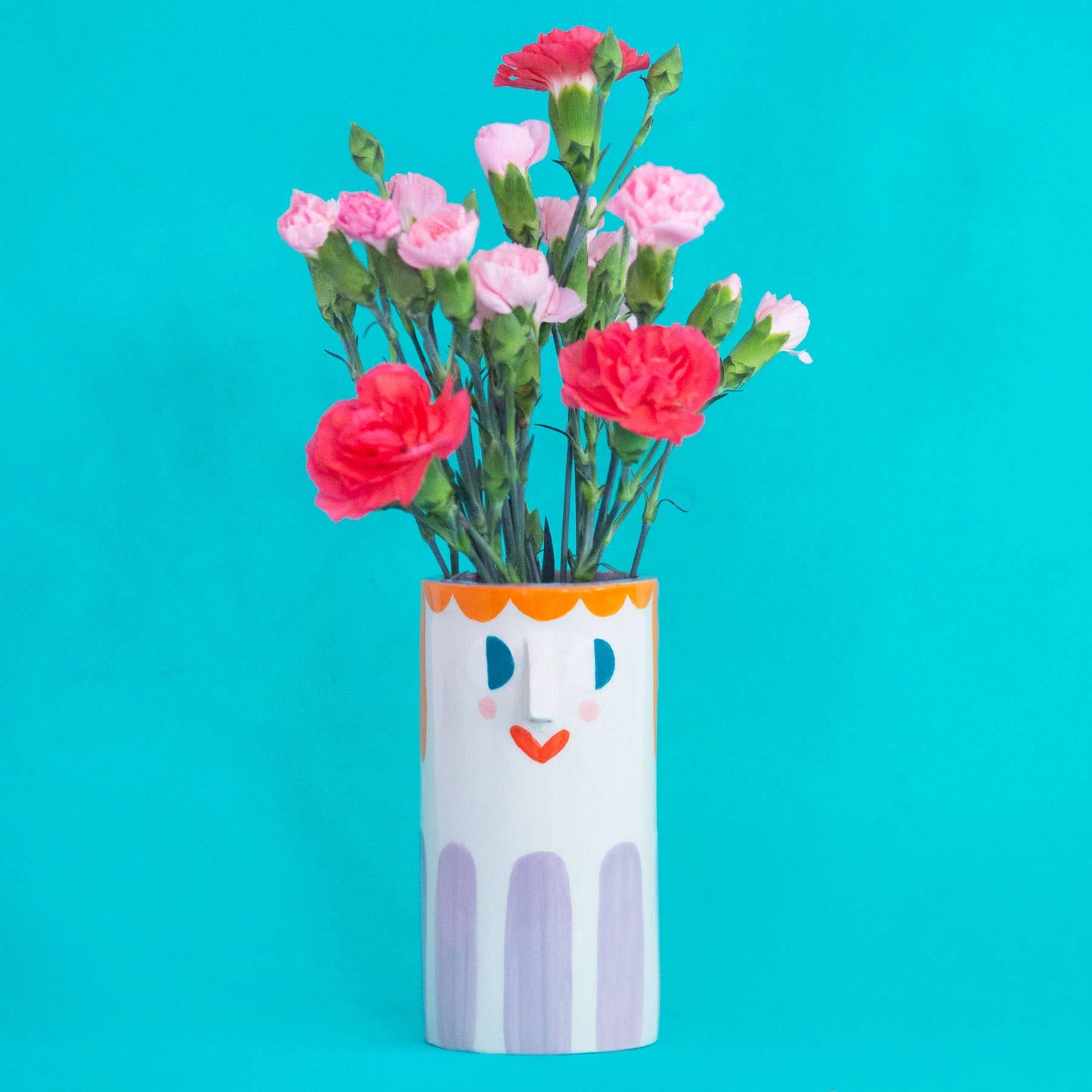 Girl with Purple Stripes Vase