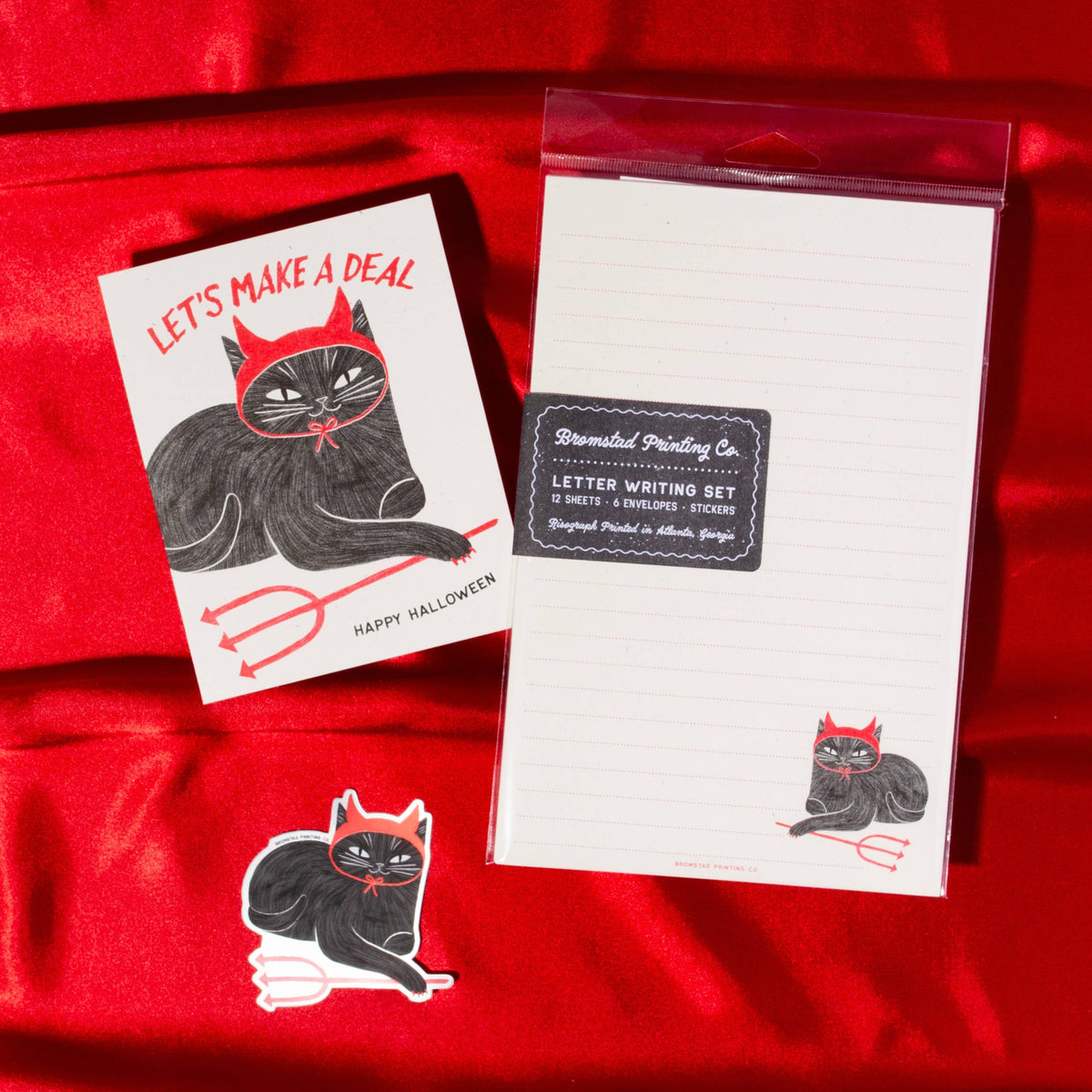 Devil Cat Risograph Card