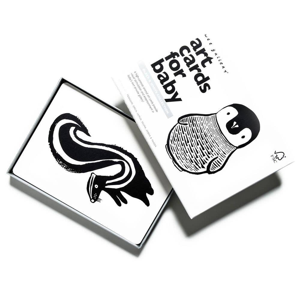 Black and White Animals Art Cards for Baby