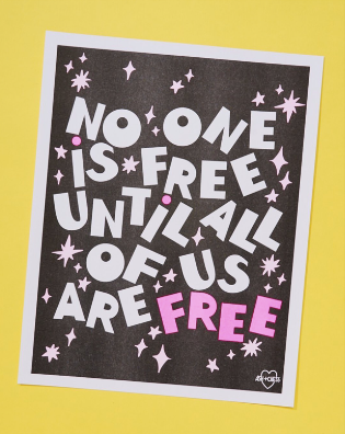 No One Is Free print