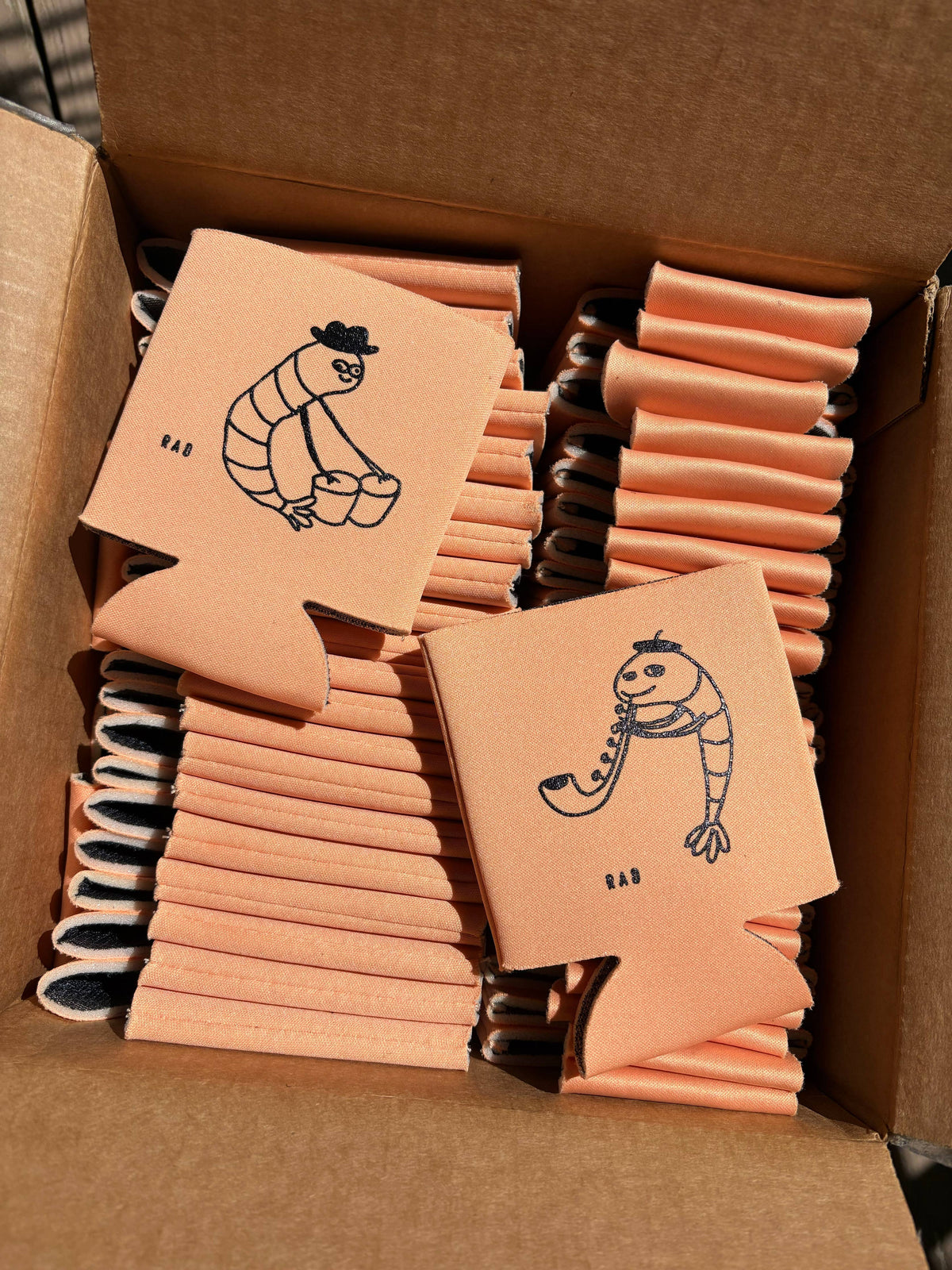Jazzy Shrimp Peach Koozie