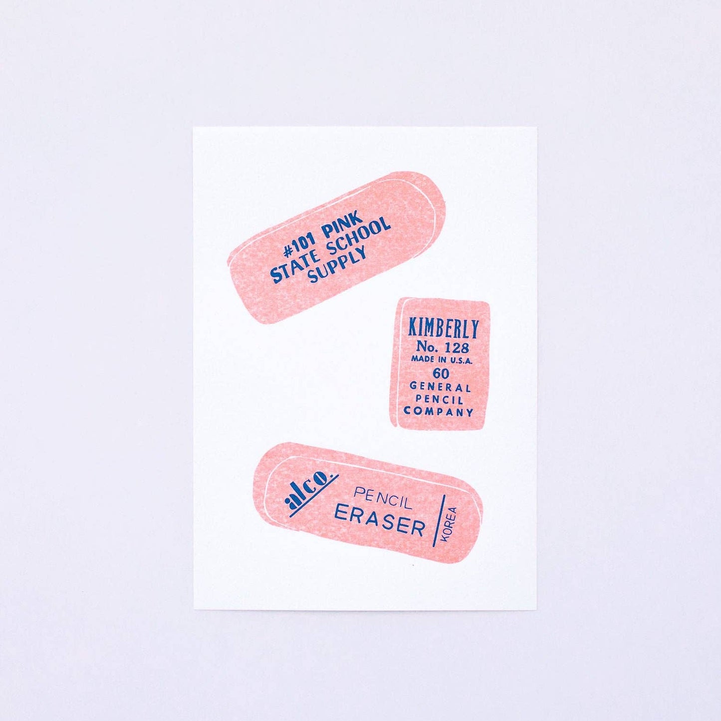 Three Erasers mini print