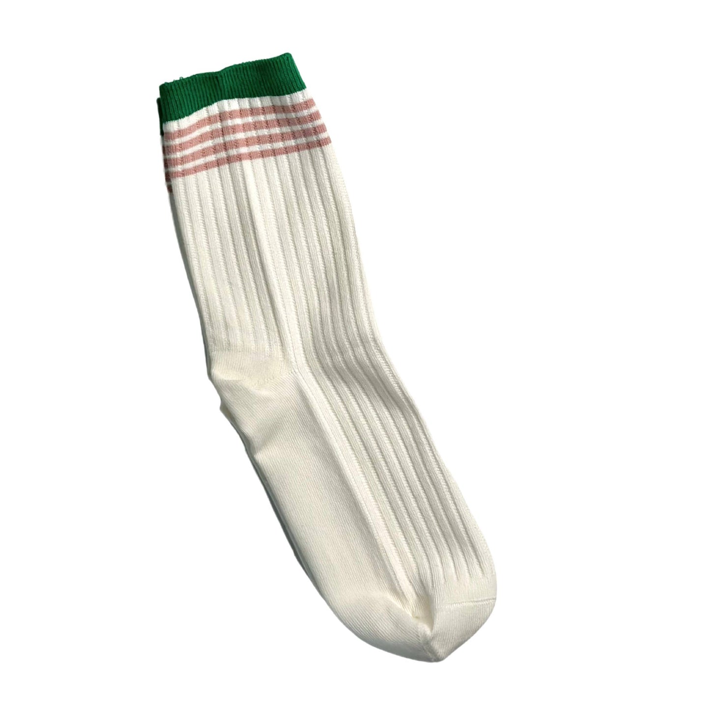 Pink & Green Striped Margot Socks