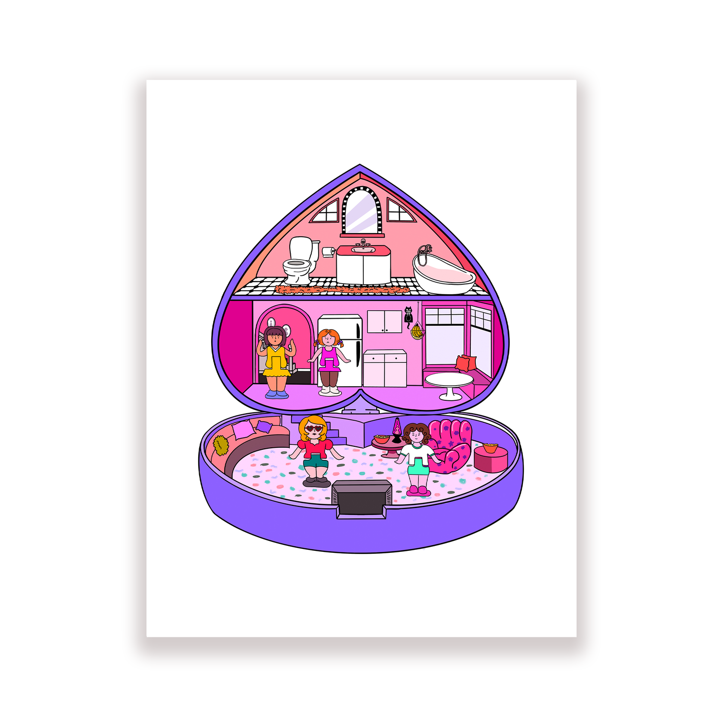 Purple Polly Pocket Home print