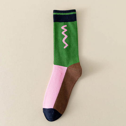 Pink and Green Socks