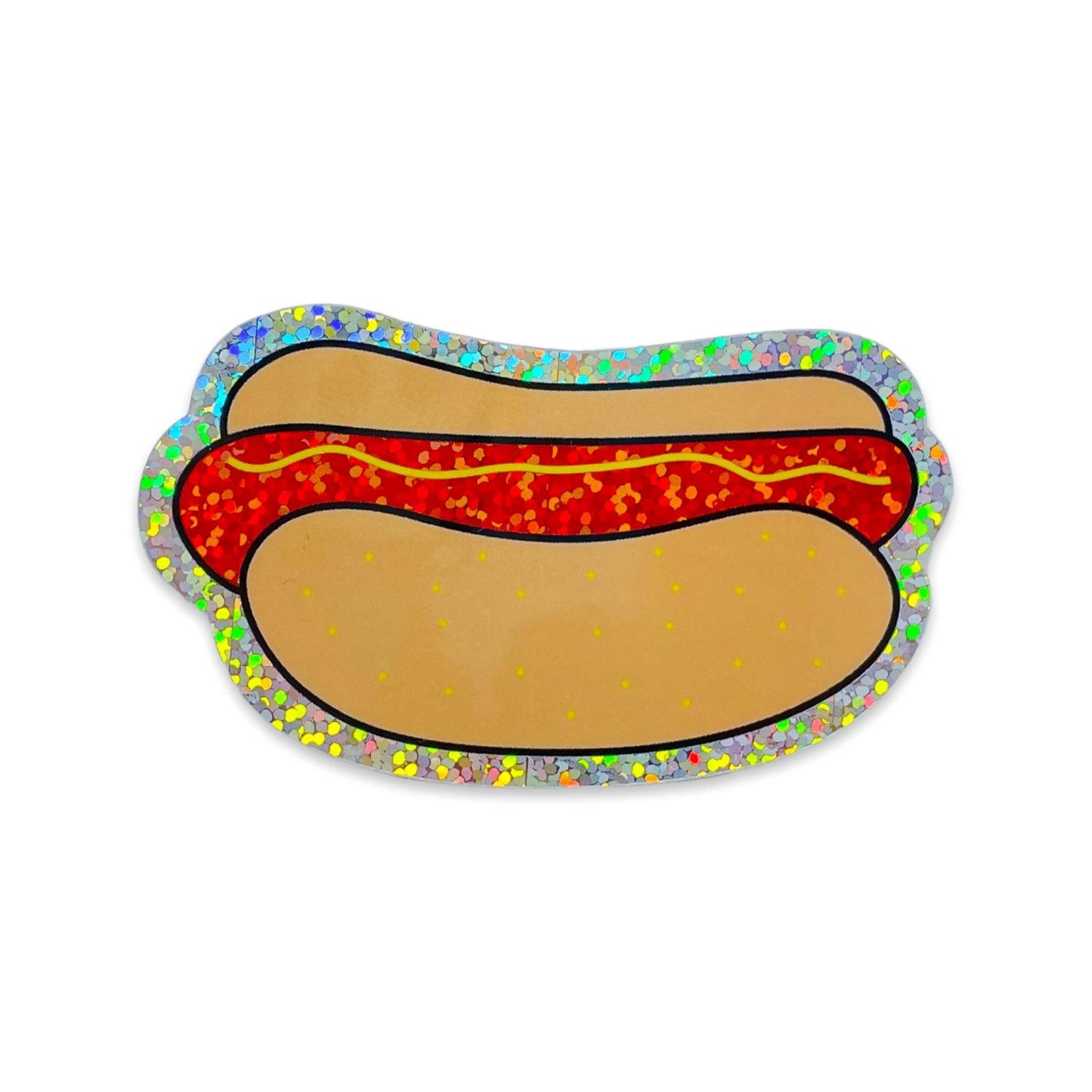 Hot Dog Glitter Sticker