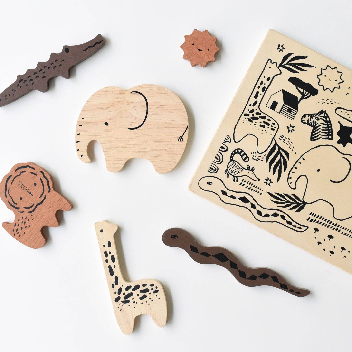 Safari Animals Wooden Tray Puzzle