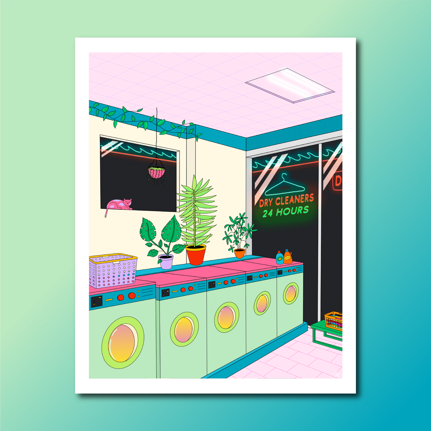 3AM at the Laundromat print