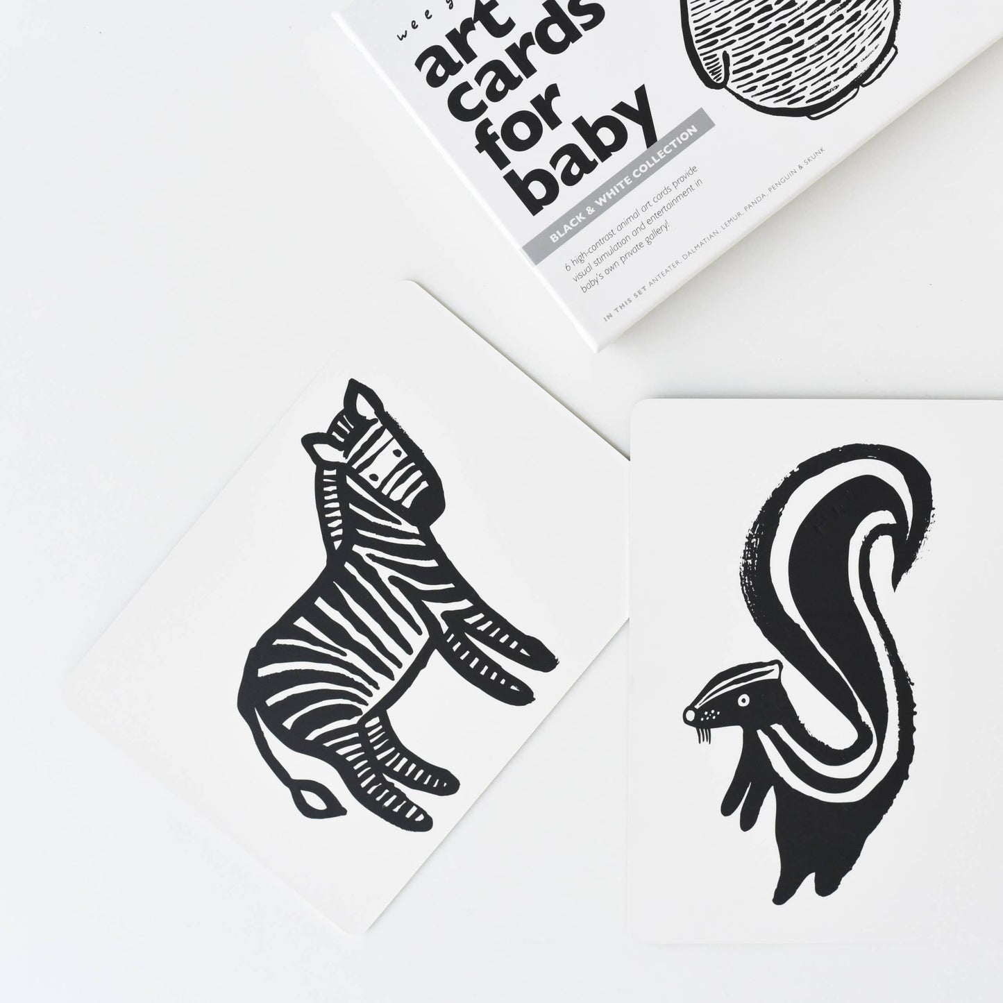 Black and White Animals Art Cards for Baby