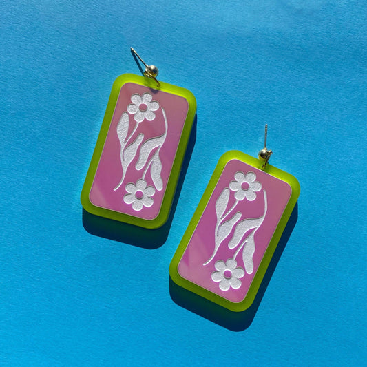 Mirrored Flower Earrings