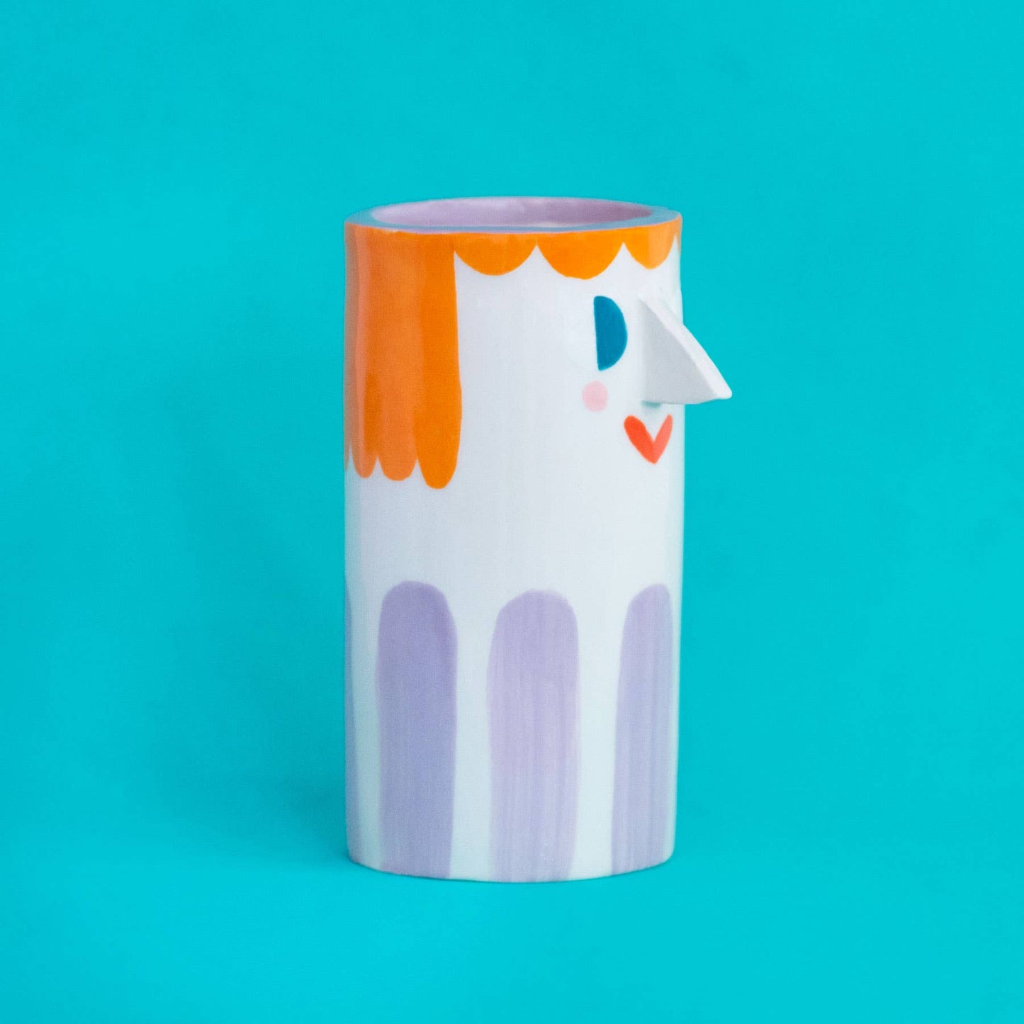 Girl with Purple Stripes Vase