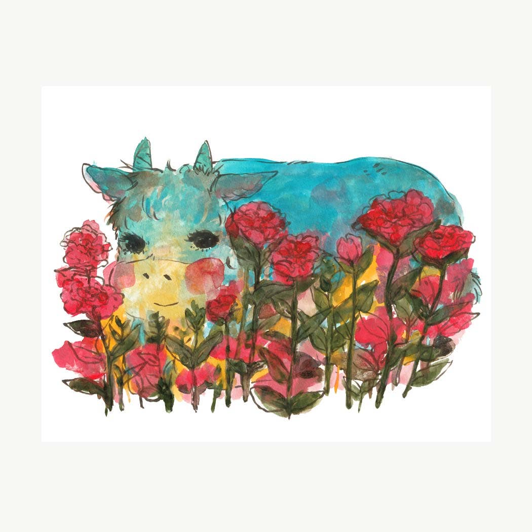 Blue Cow print