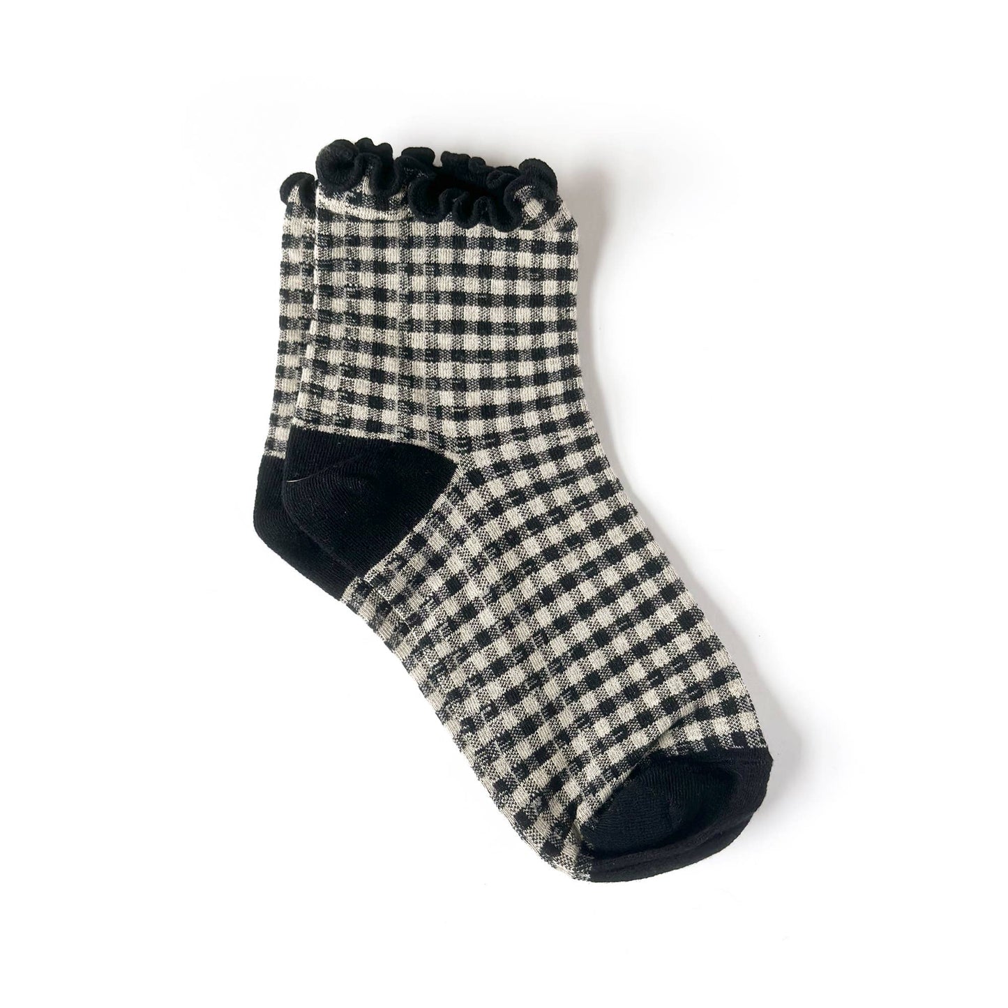 Gingham Ruffle Ankle Reese Socks