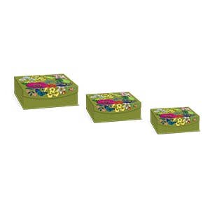 Green Floral Trinket Box
