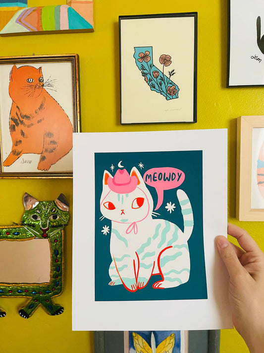 Meowdy Country Cat print