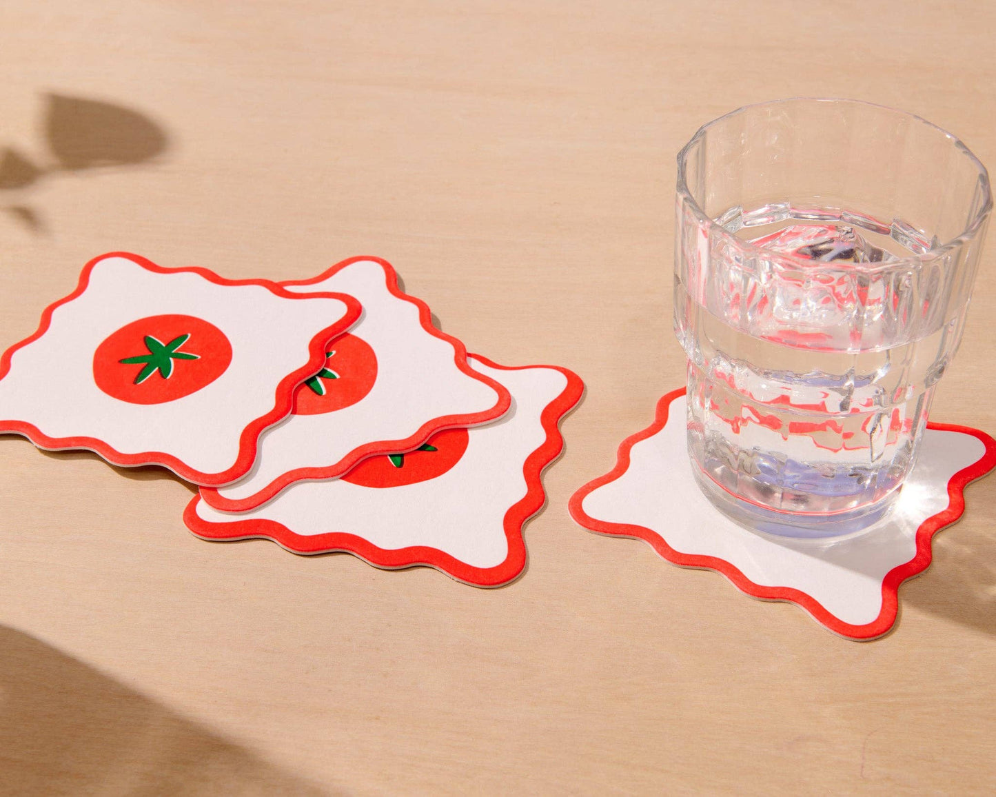 Tomato Letterpress Vellum Coasters Set