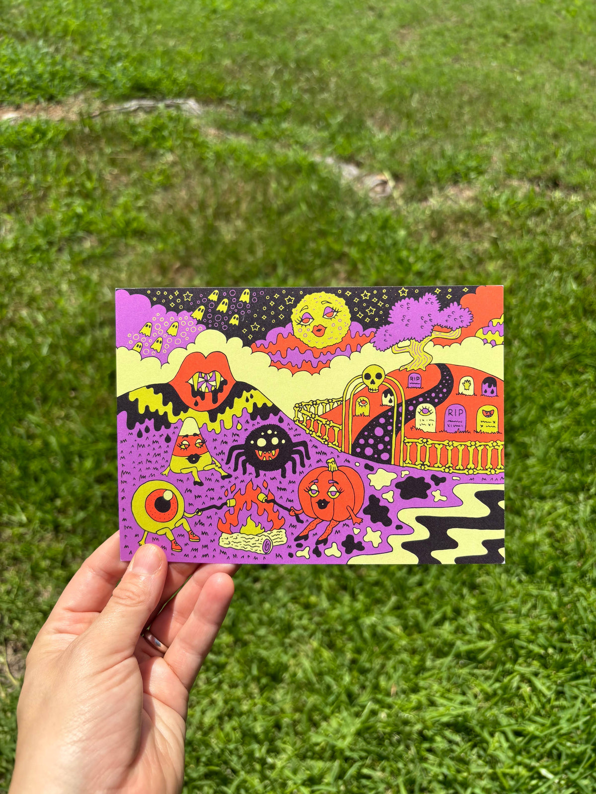 Halloween Scene Postcard