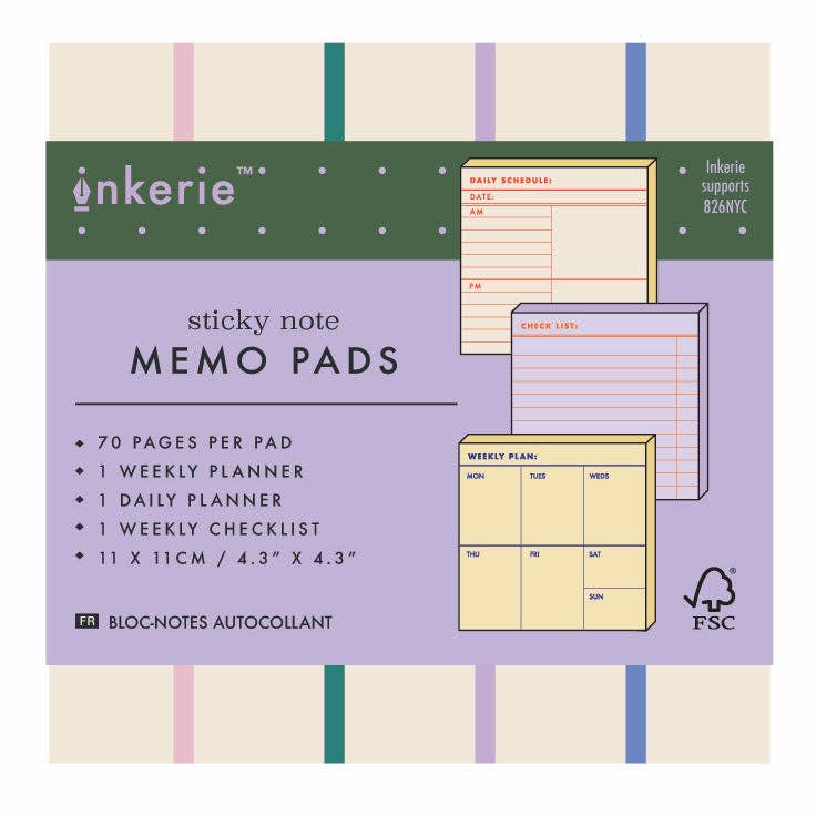 Inkerie Sticky Note Memo Pads Set