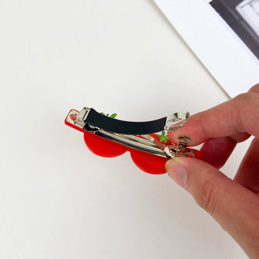 Tomato Rhinestone Hair Clip
