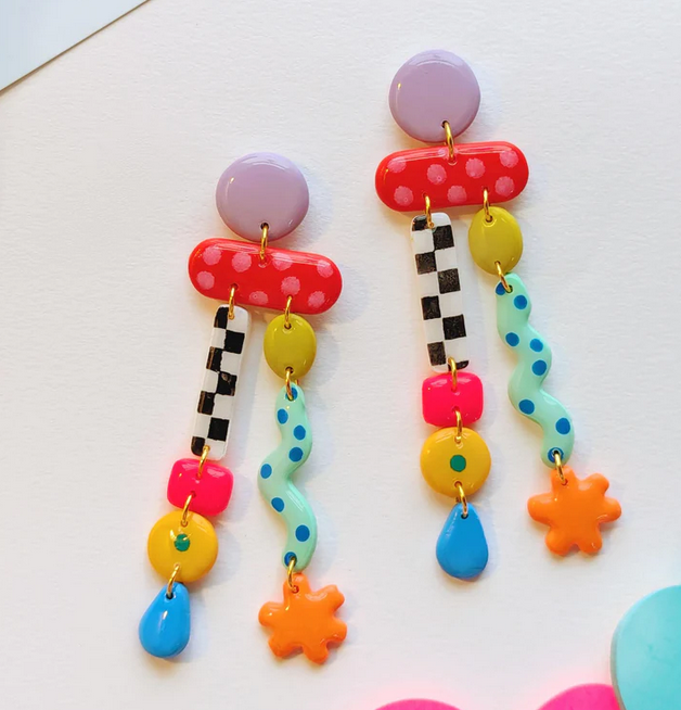 Retro Polka Dancers Earrings