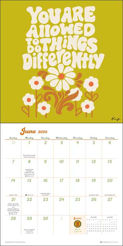 2026 Kira Cyan Wall Calendar