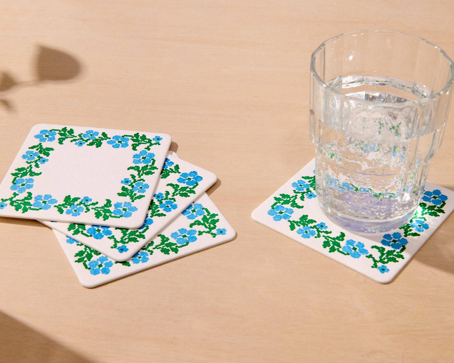 Cross Stitch Flower Vellum Coasters