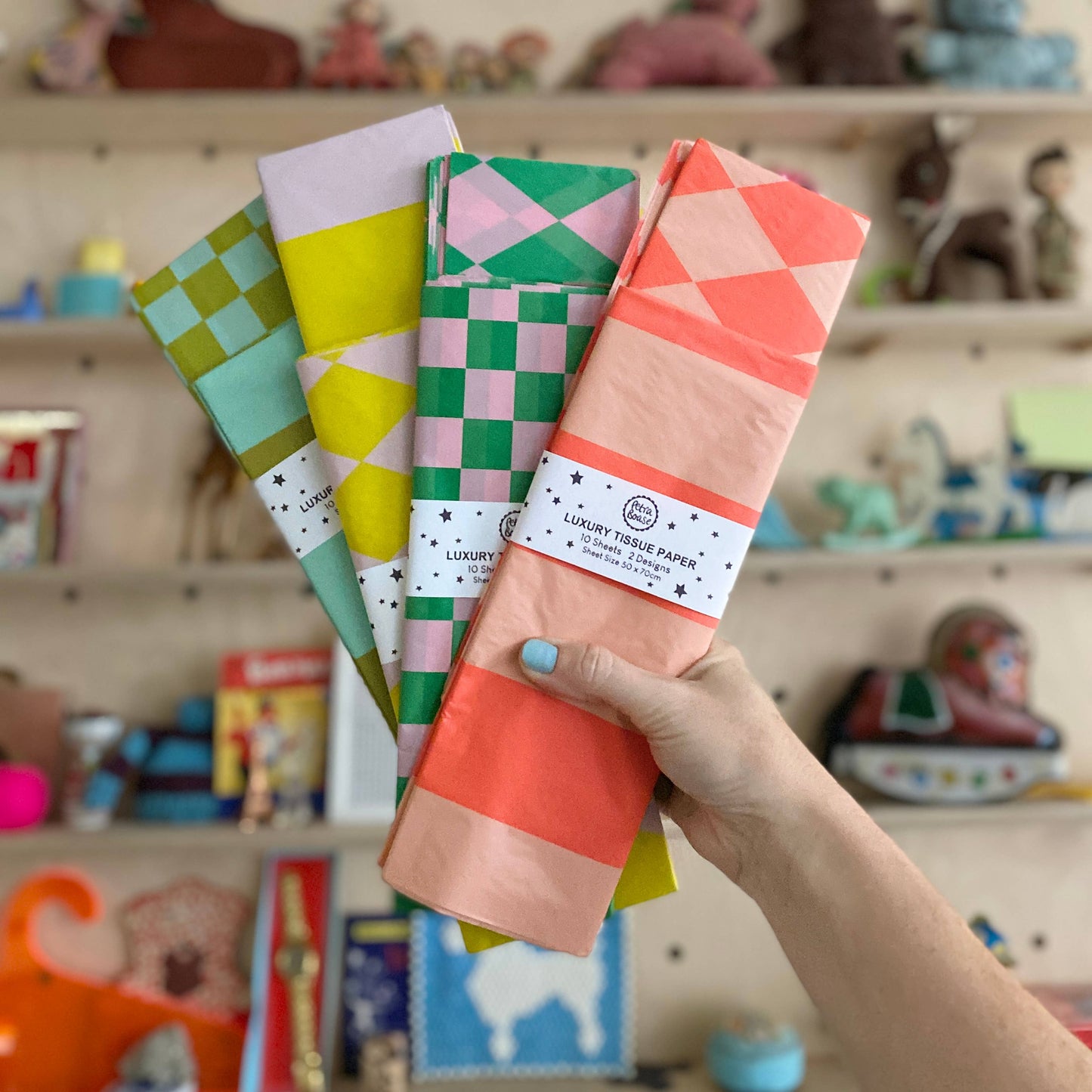 Checkerboard Stripe Tissue Paper