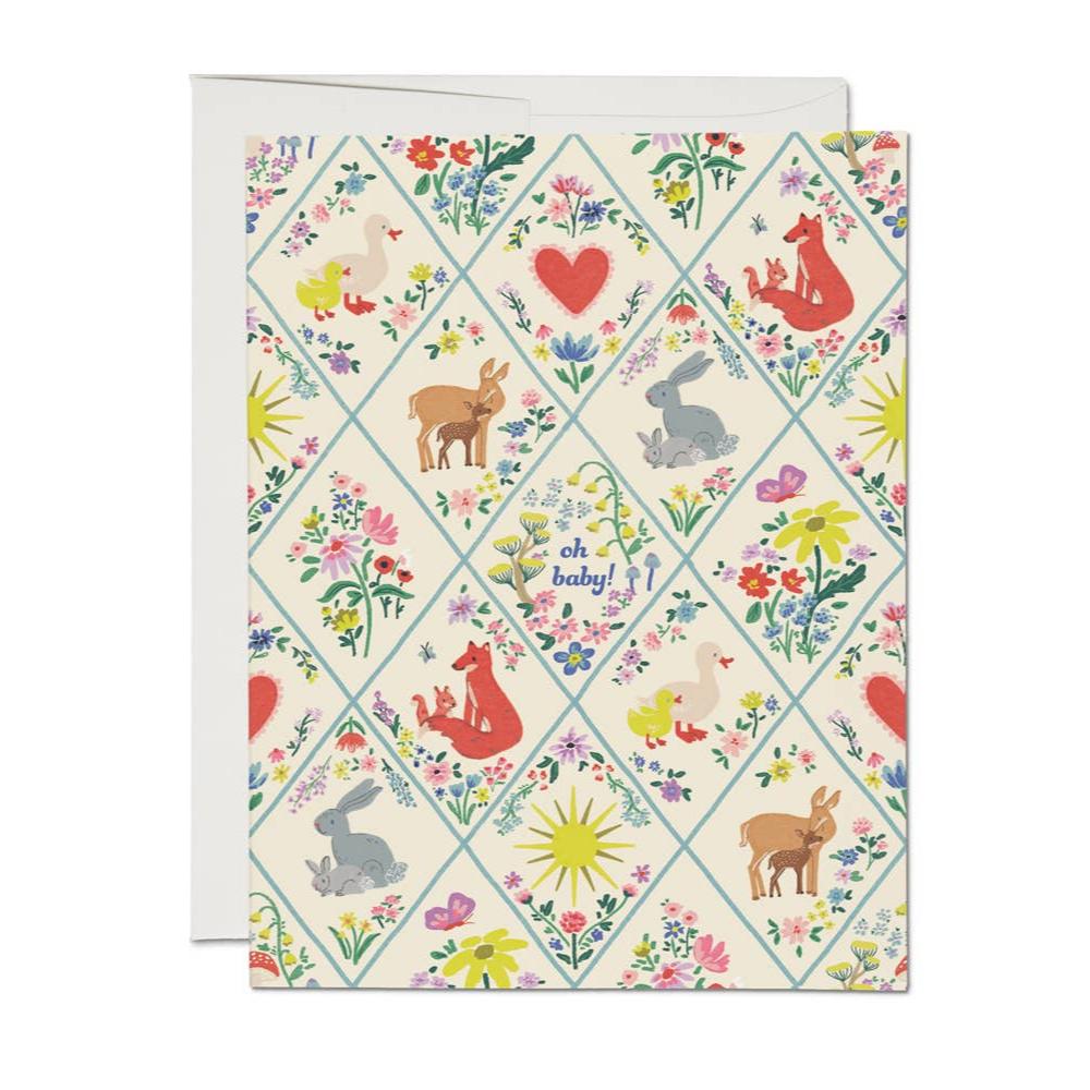 Woodland Critters - New Baby card