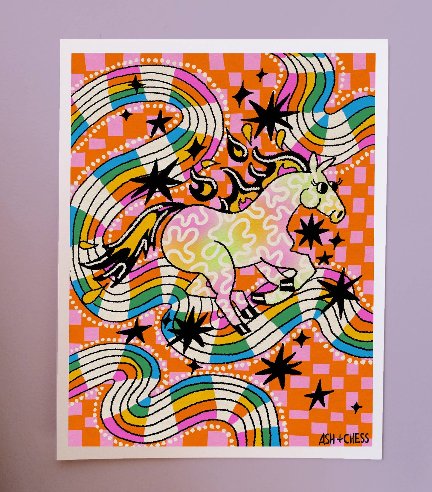 Rainbow Horsey print