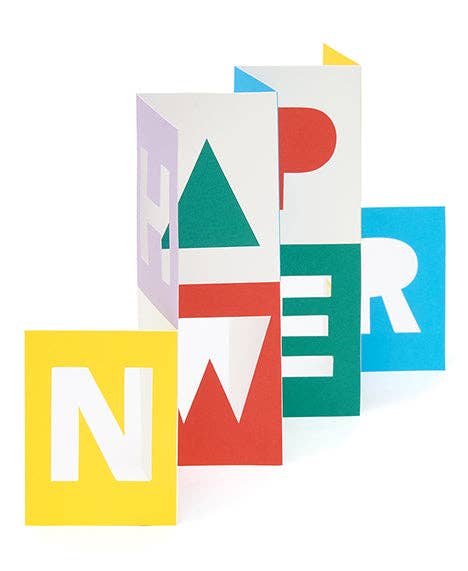 Happy New Year Block card