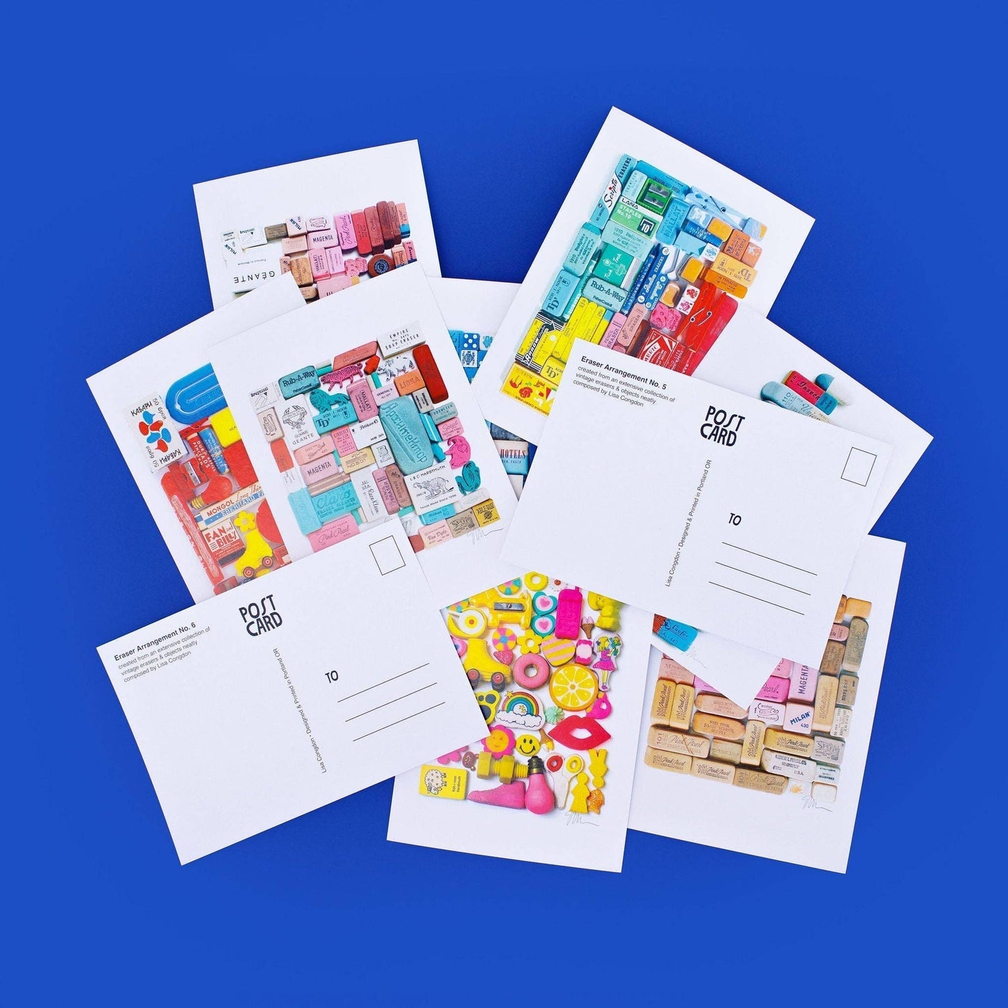 Eraser Arrangements postcard prints