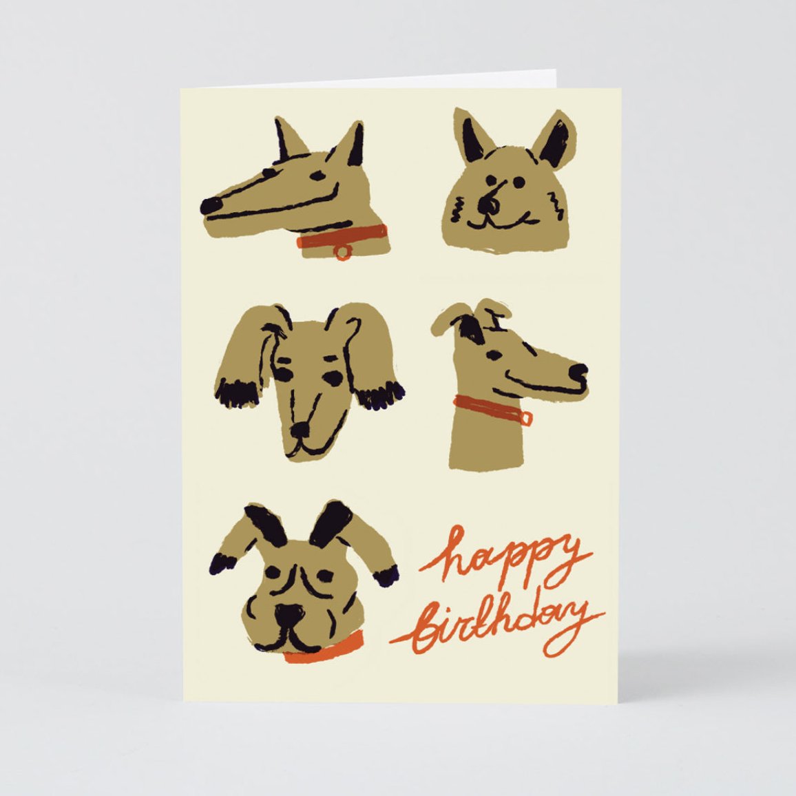 Five Dogs Birthday card