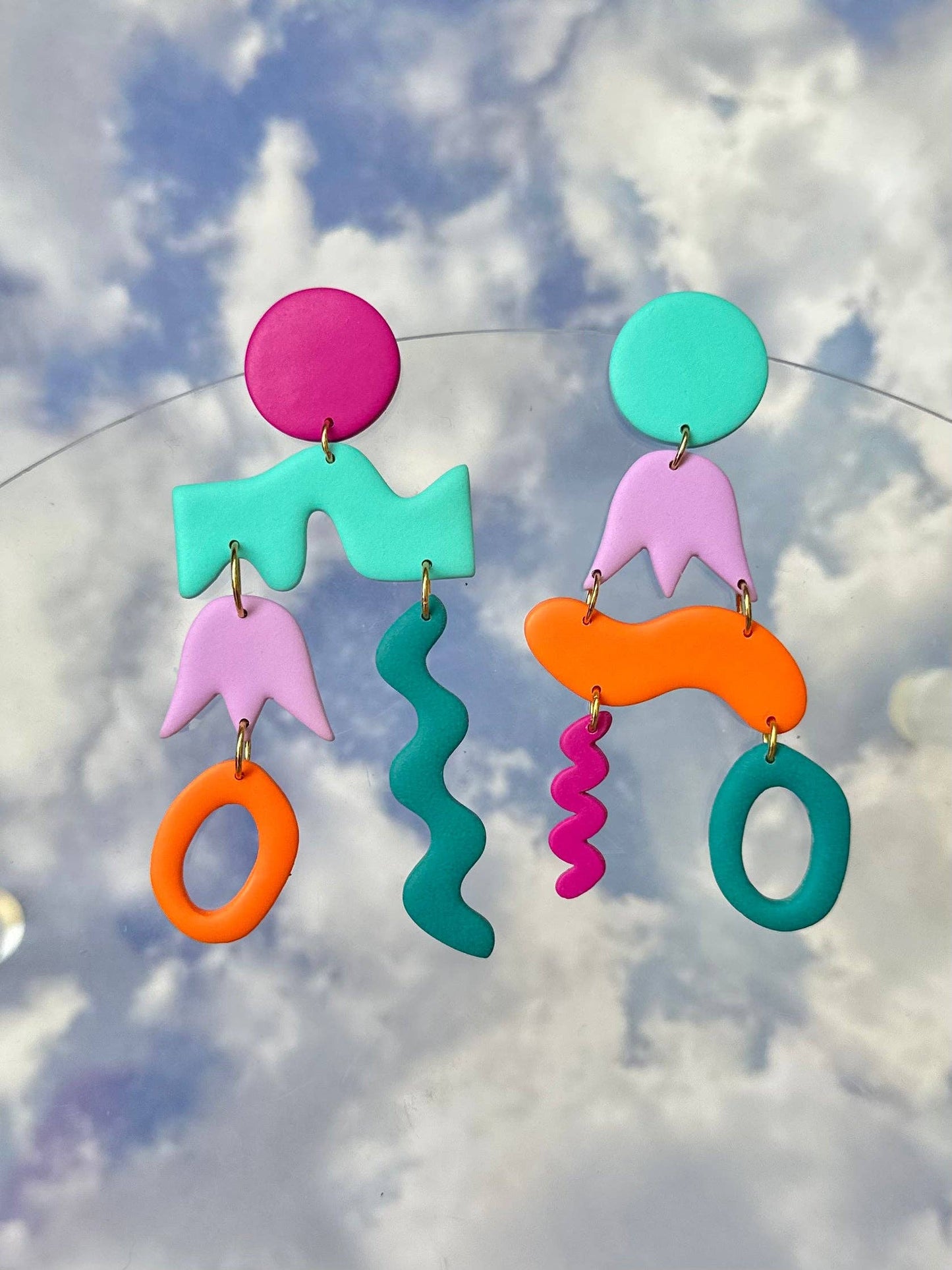 Mismatched Lilac Tulip Shape Earrings