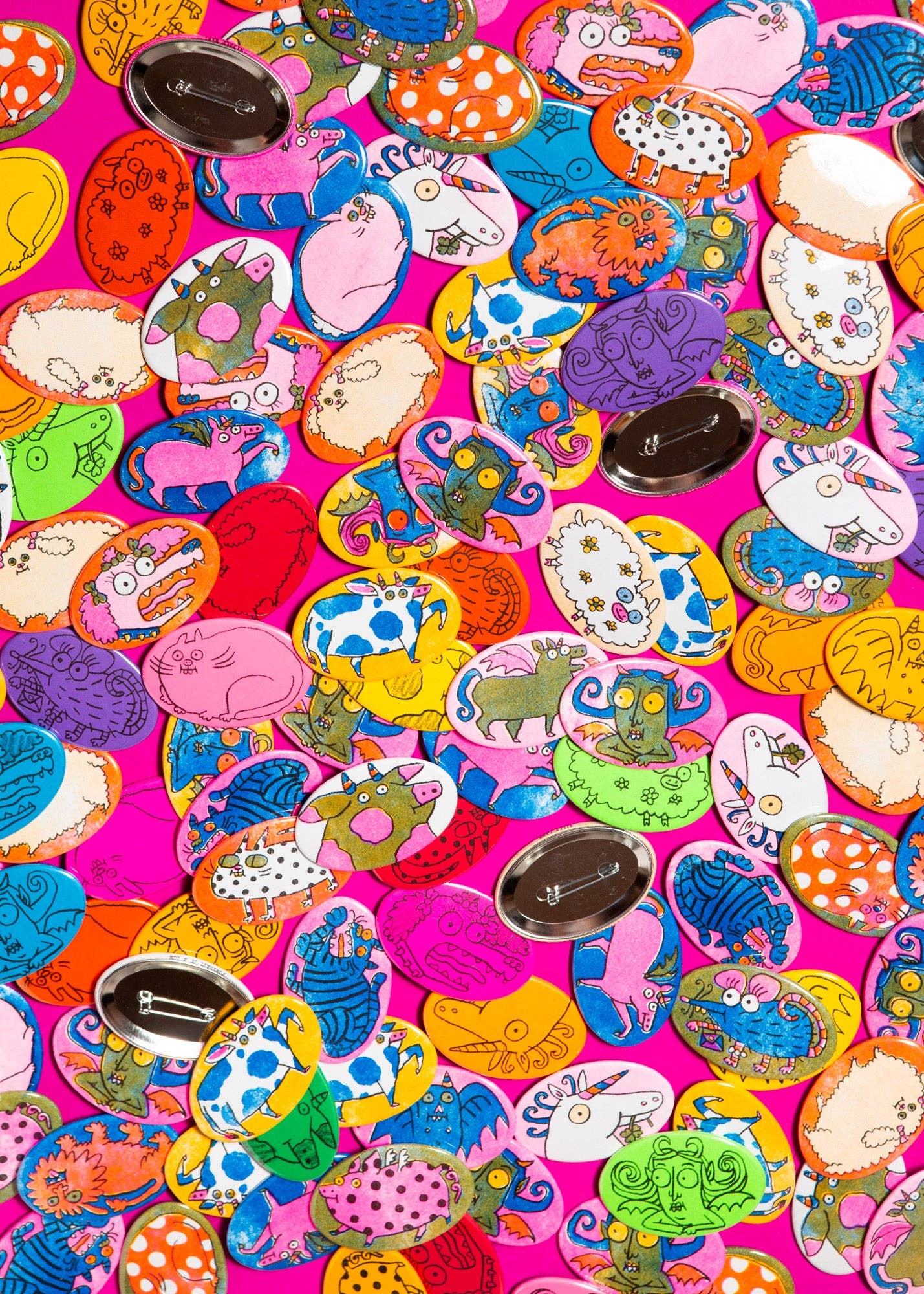 Oval pinback buttons