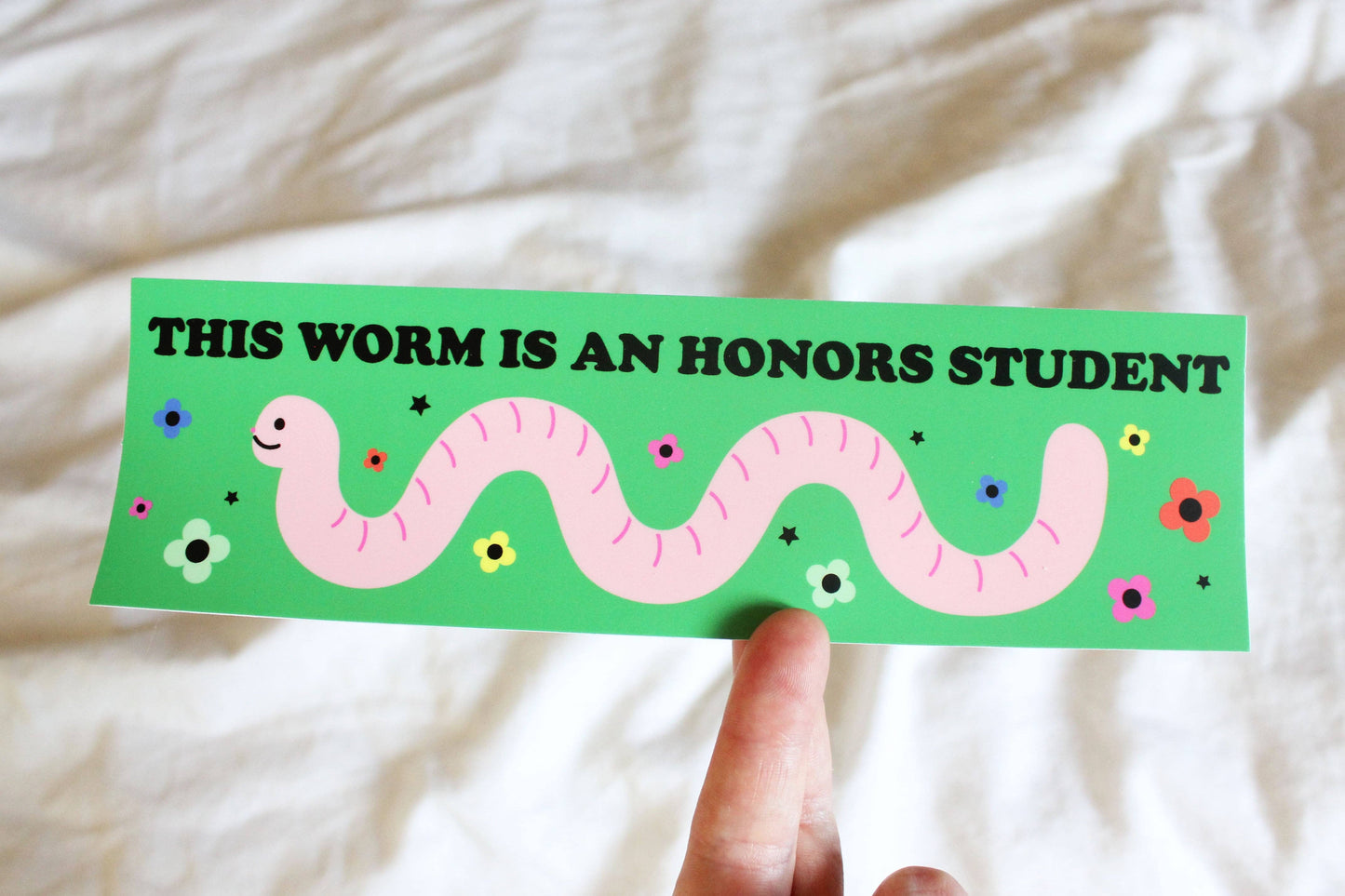Honors Student Worm Bumper Magnet / Sticker