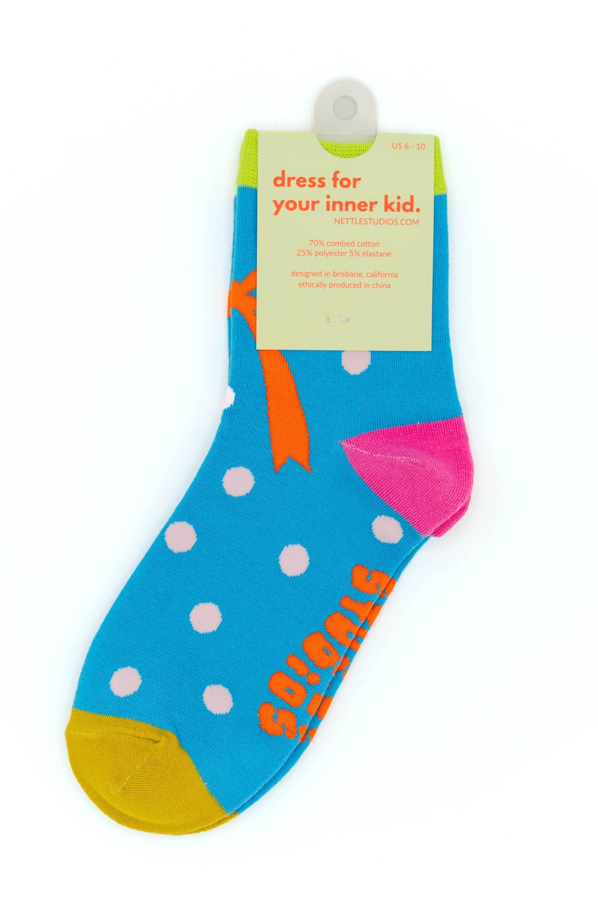 Holiday Bow Dot Blue Socks