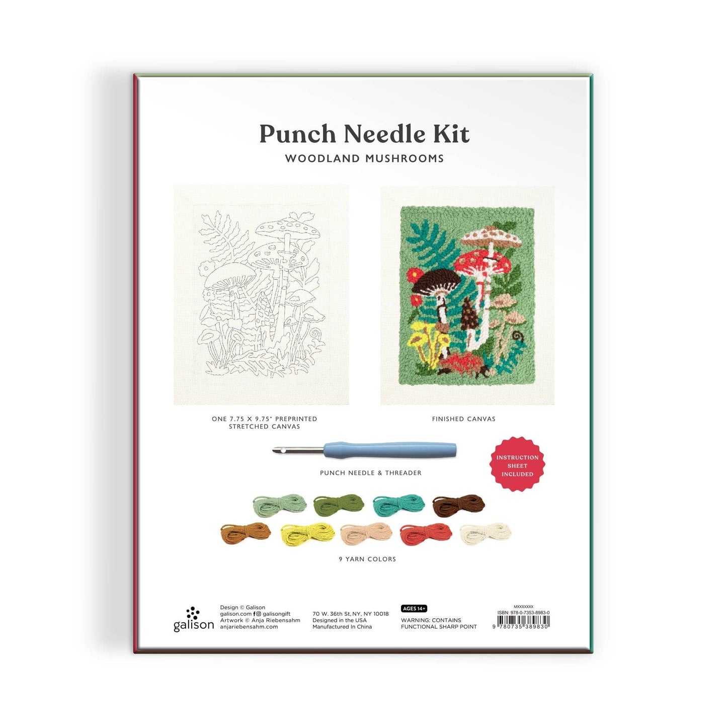Woodland Mushrooms Punch Needle Kit