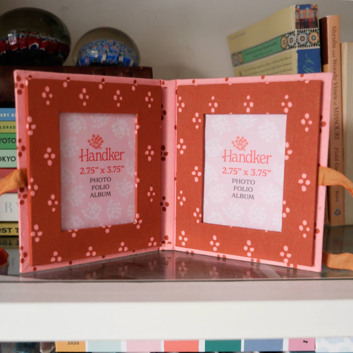 Pink Dottie Fabric Frame Album