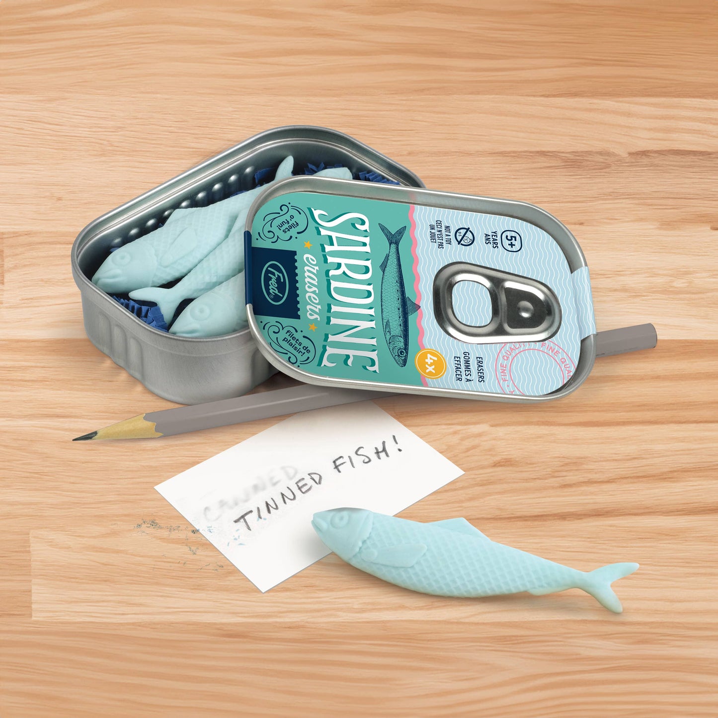 Sardine Erasers Tin