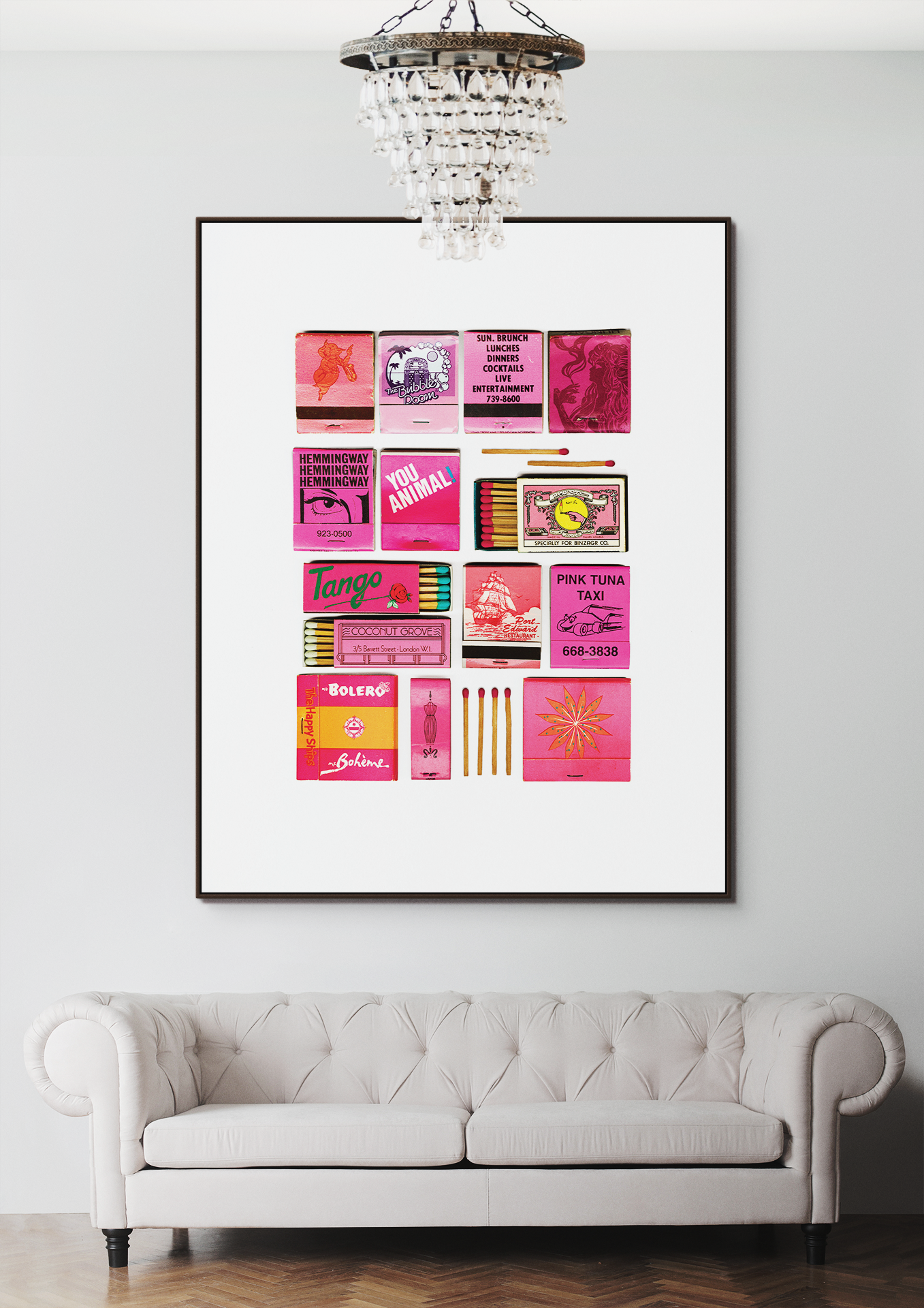 Pink Vintage Matchbook Collage print
