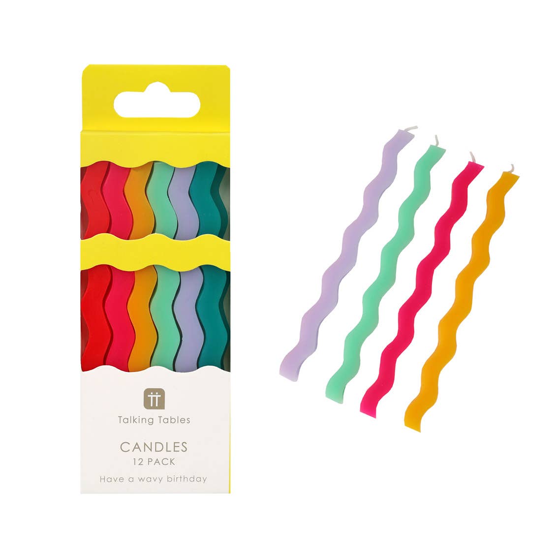 Colorful Wavy Tall Birthday Candles
