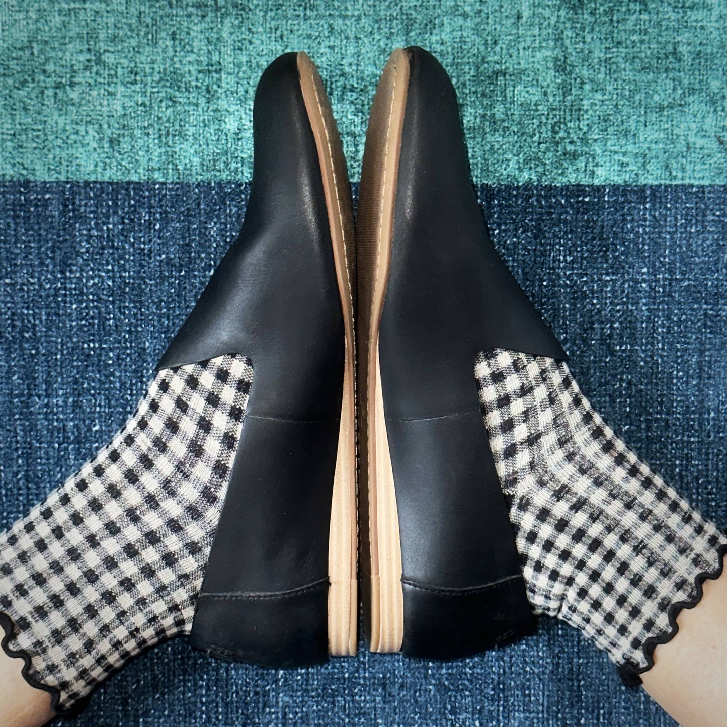Gingham Ruffle Ankle Reese Socks