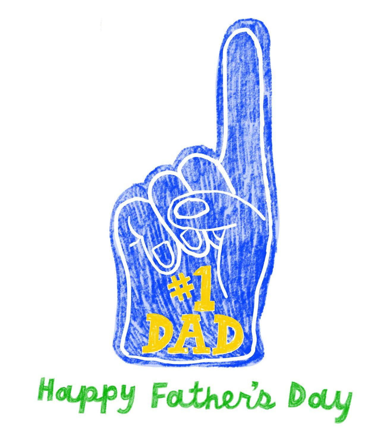 Foam Finger #1 Dad card - Father's Day card