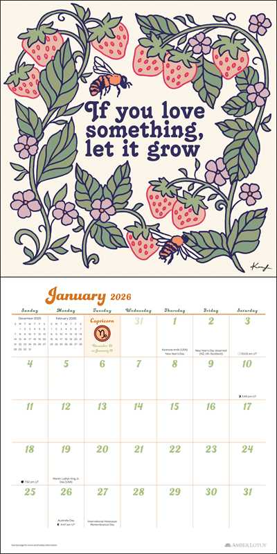 2026 Kira Cyan Wall Calendar