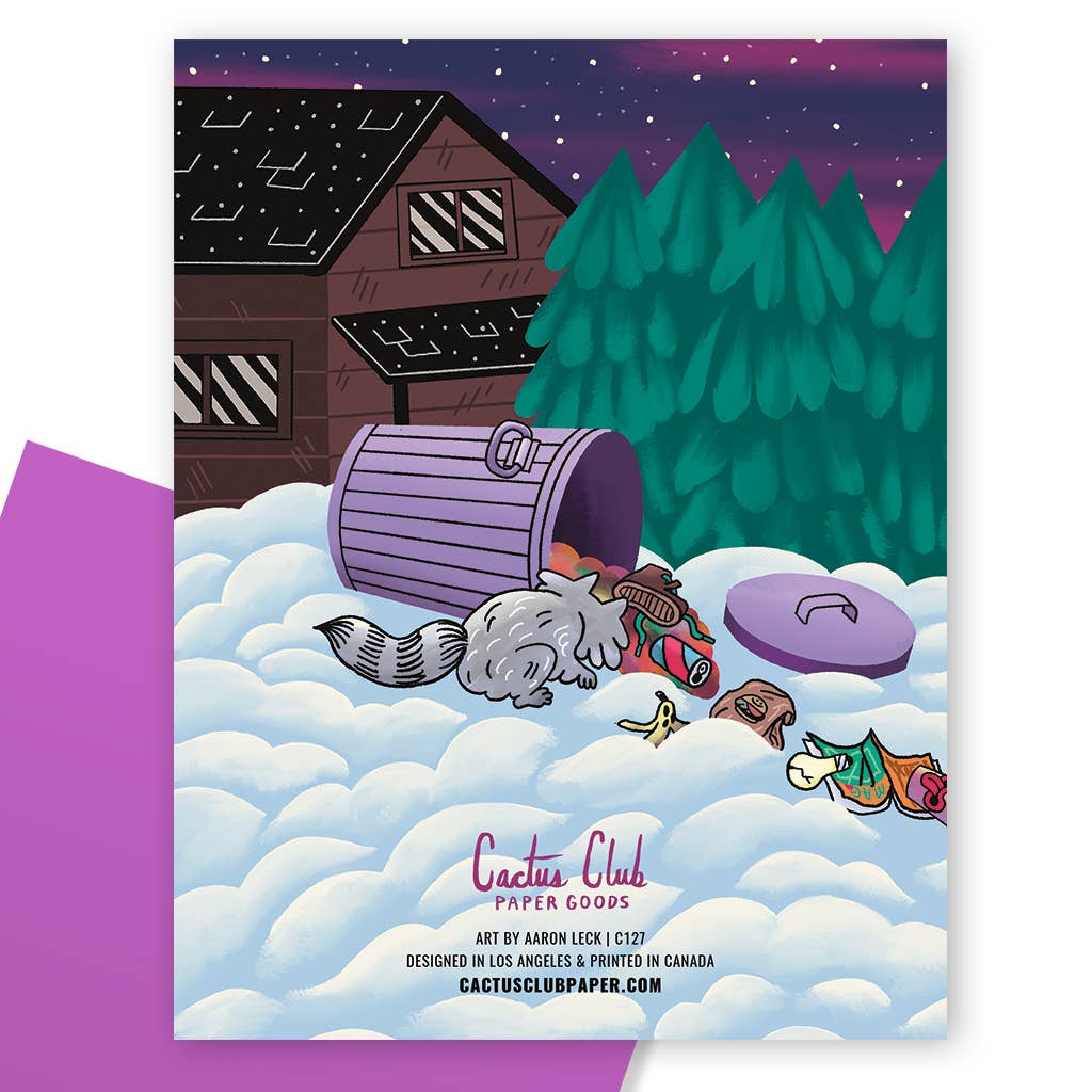 Raccoon Christmas card