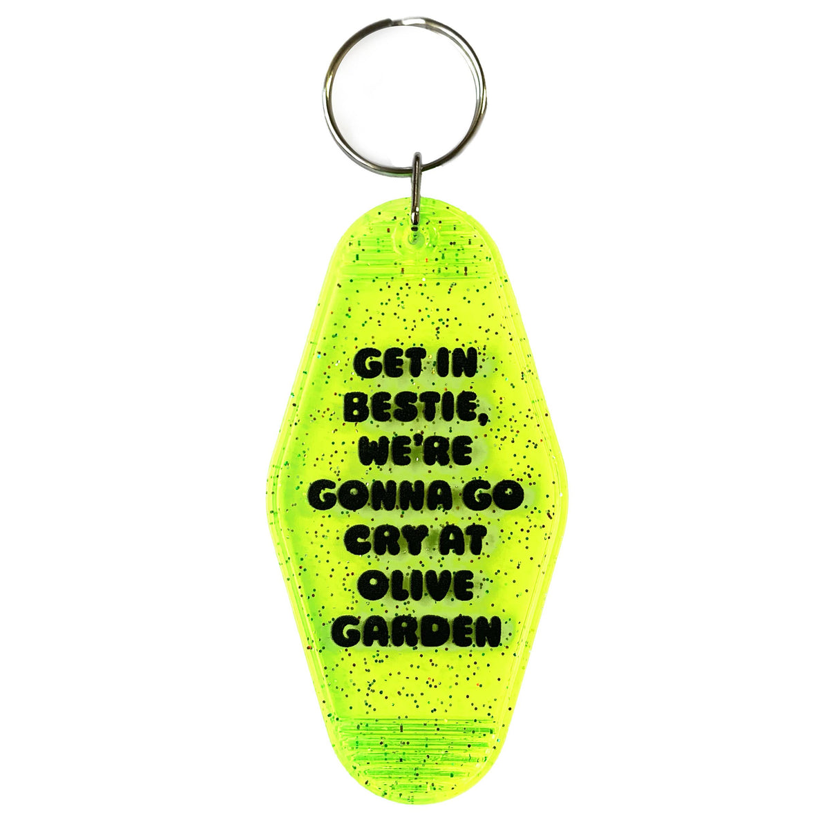 Let's Go Cry At Olive Garden Motel Tag Keychain
