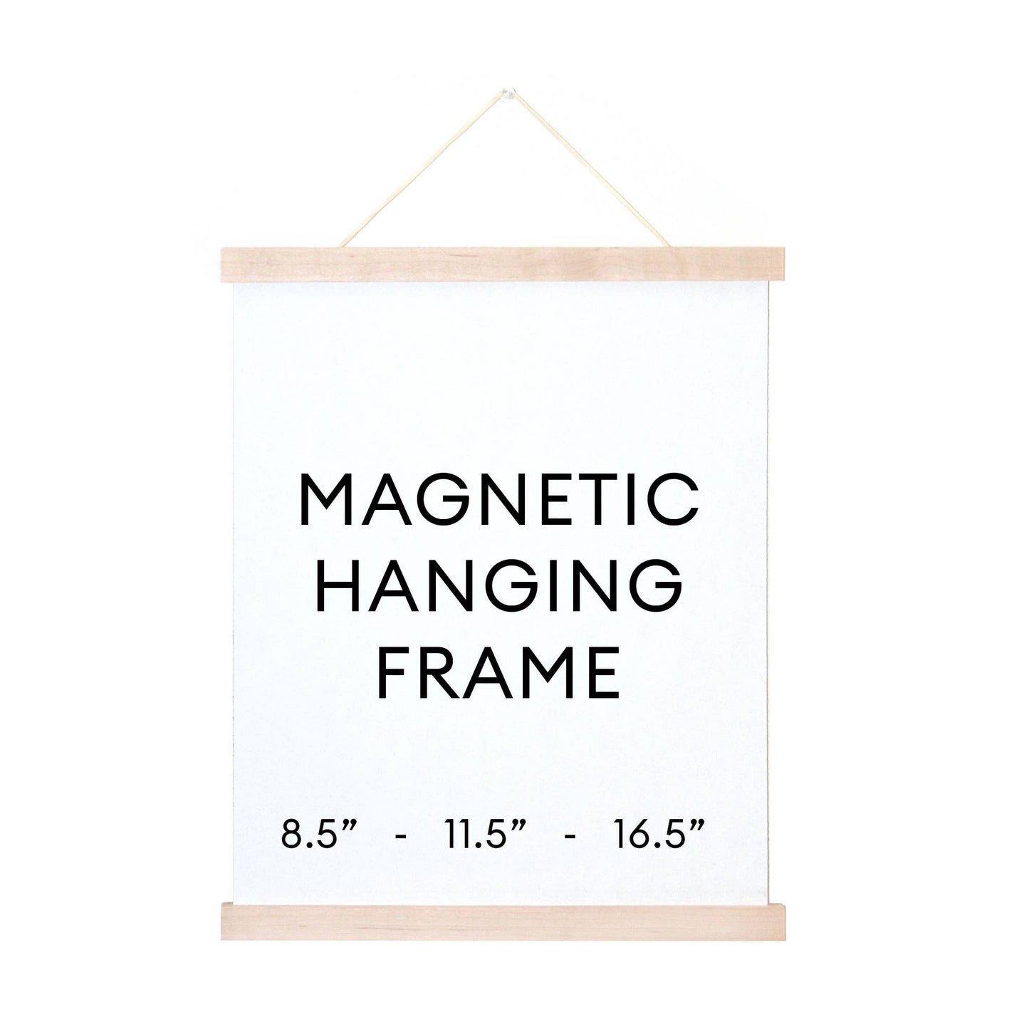 Magnetic Natural Wood Hanging Frame - 11.5"