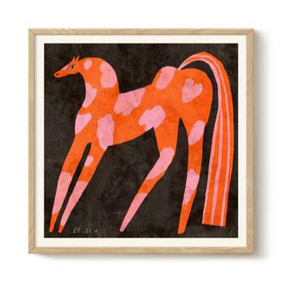 Strawberry Sky Horse print